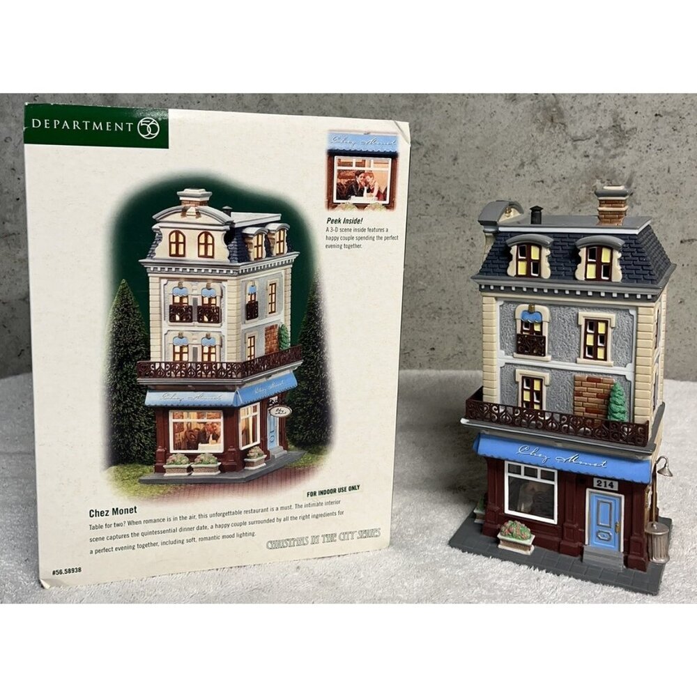 Department Dept 56 Christmas in the City Chez Monet Restaurant 56-58938 2002